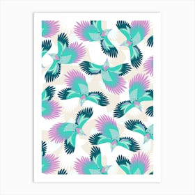 Glow Birds - Teal Art Print