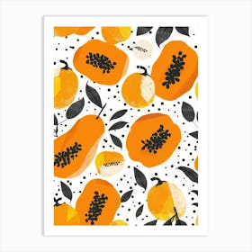 Seamless Pattern With Papaya 1 Art Print