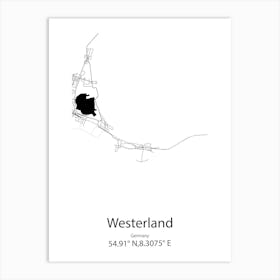 Westerland,Germany Minimalist Map Art Print