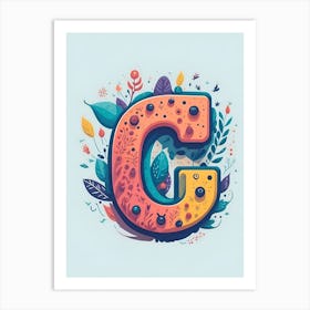 Colorful Letter G Illustration 45 Art Print