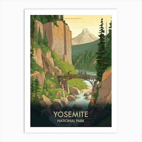 Yosemite National Park Vintage Travel Poster 3 Art Print