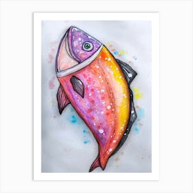 Watercolor Fish Painting Art Print