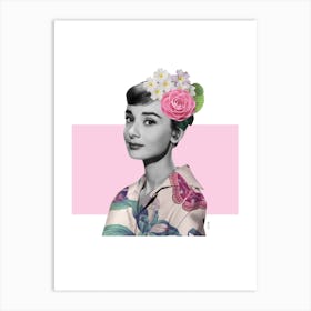 Lovely Audrey Hepburn Collage Art Print