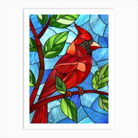 Cardinal Stained Glass 1 Art Print