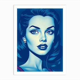 Pop Blue Washed Women Art Print