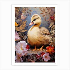 Floral Ornamental Duckling 3 Art Print