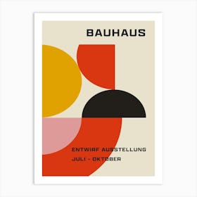 Bauhaus Minimalist Abstract Print 1 Red Art Print