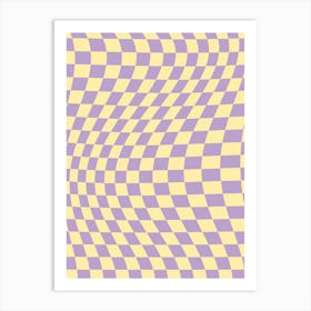 Lavender And Yellow Check Twist Art Print