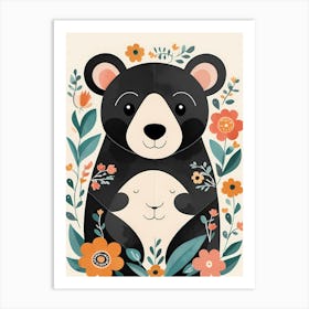 Floral Cute Baby Bear Nursery (21) Art Print