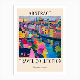 Abstract Travel Collection Poster Copenhagen Denmark 1 Art Print