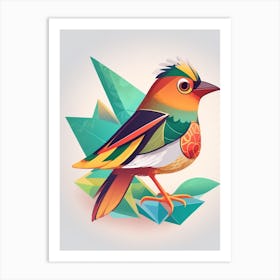 Dreamshaper V7 Minimalistic Paradise Bird Geometric Style Vec 2 Art Print