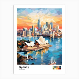Sydney, Australia, Geometric Illustration 1 Poster Art Print