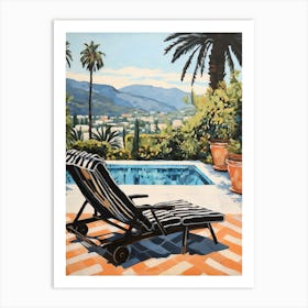 Sun Lounger By The Pool In Marbella Spain Art Print