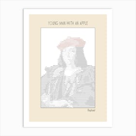 Ascii Art Minimalist – Young Man With An Apple – Raphael (1505) Thought To Be The Port – Classic Painting Art Print