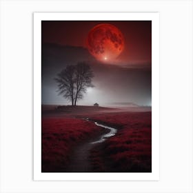 Red Moon In The Sky Art Print