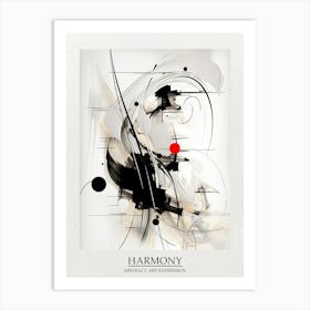 Harmony Abstract Black And White 1 Poster Art Print