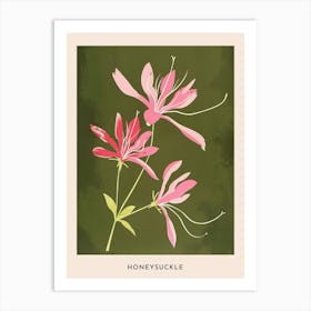 Pink & Green Honeysuckle 2 Flower Poster Art Print