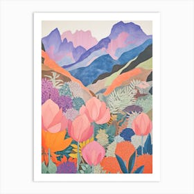 Mount Kanlaon Philippines 2 Colourful Mountain Illustration Art Print