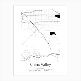 Chino Hills,United States Minimalist Map 1 Art Print