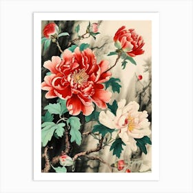 Chinese Peony Painting 1 Art Print