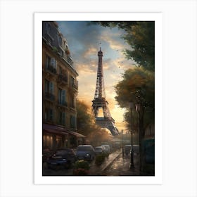 Eiffel Tower Paris France Dominic Davison Style 13 Art Print