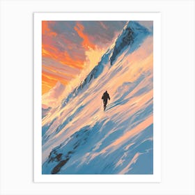 Man In The Snow Art Print