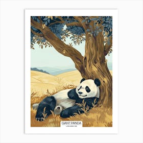 Giant Panda Laying Under A Tree Poster 1 Art Print