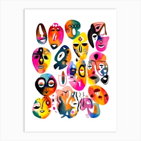 Masks Art Print