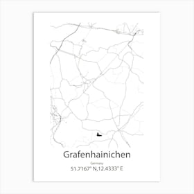 Grafenhainichen,Germany Minimalist Map Art Print