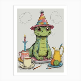 Birthday Lizard Art Print