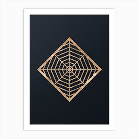 Abstract Geometric Gold Glyph on Dark Teal n.0180 Art Print