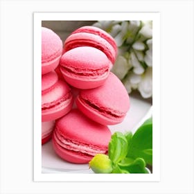 Strawberry Macarons, Dessert, Food Crayon 2 Art Print