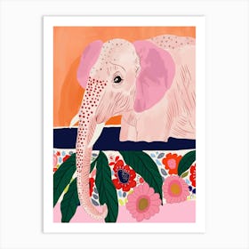 Elephant Spa Day Art Print