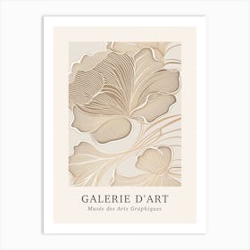 Galerie D'Art Abstract Abstract Beige Floral 2 Art Print
