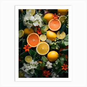 Flowers And Citrus 12 Art Print