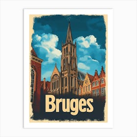 Aihrgdesign A Retro Travel Poster For Bruges Featuring The Ba 7a9ebefa 66bc 4566 B0e0 Cb7c022fe351 0 Art Print