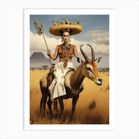 Frida on the Plains Art Print