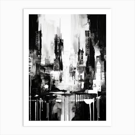 Cityscape Abstract Black And White 4 Art Print