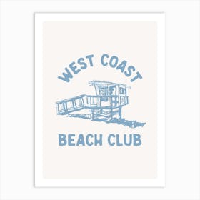 Illustrated West Coast Beach Club Art Print