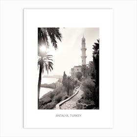 Poster Of Antalya, Turkey, Photography In Black And White 5 Art Print