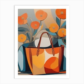 Purse And Flowers Art Print