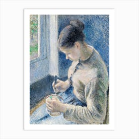 Young Peasant Having Her Coffee (1881), Camille Pissarro Art Print