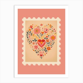 Floral Heart Stamp Art Print