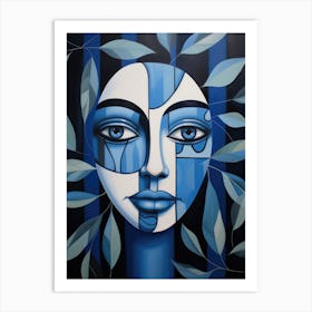 Blue Face Art Print