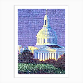 Washington, City Us  Pointillism Art Print