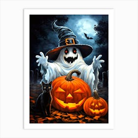 Halloween Spooky Ghost Art Print