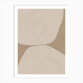 Minimalist Line Abstract beige neutral Sand Art Abstract Landscape Art Print