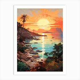 A Painting Of Cala Tarida Ibiza Spain 4 Art Print