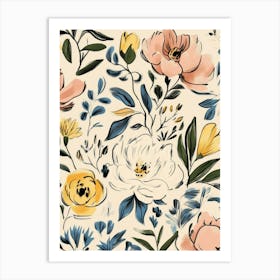 Floral Pattern Illustration Art Print