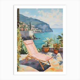 Sun Lounger By The Pool In Amalfi Coast Italy Art Print